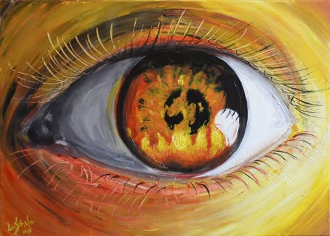 Flames In Eyes Drawing, Fire Reflection In Eyes, Fire Eye Drawing, Reflection In Eyes Drawing, Eye Reflection Art, Fire In Eyes Drawing, Eyes Like Fire, World On Fire Art, Earth On Fire Drawing