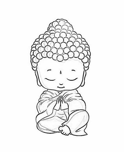 Nepal Tattoo Design, Buddha Art Drawing Simple, Cute Buddha Drawing, Shiva Art Drawing Sketches Easy, Buddha Doodle Art, Buddha Drawing Easy, Buddha Pencil Drawing, Buddha Outline, Buddha Clipart