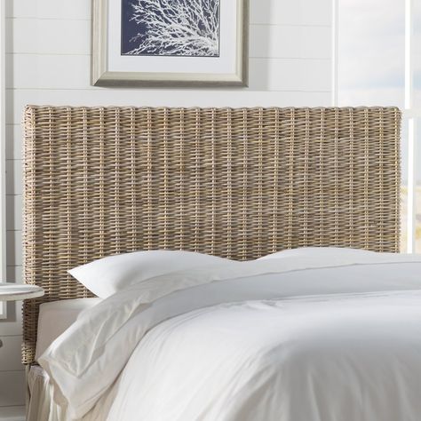 Rosecliff Heights Westside Panel Headboard & Reviews | Wayfair Coastal Headboards, Coastal Headboard, Beach Headboard, Diy For Living Room, Headboards Ideas, Diy Headboard Ideas, Wicker Headboard, Rattan Headboard, Headboard Ideas