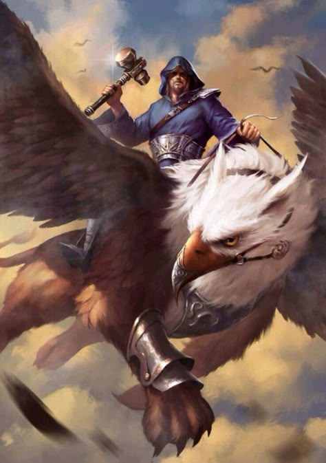 Griffin rider Gryphon Rider, Griffin Rider, Heroic Fantasy, Fantasy Animals, Fantasy Beasts, Air Lines, Mythical Creatures Art, An Eagle, Mythological Creatures