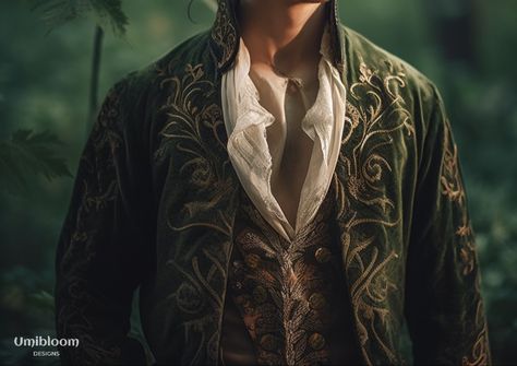 Medieval Ball Gown, Fae Ball, Forestcore Aesthetic, Wedding Dress Fantasy, Green Suit Men, Faerie Aesthetic, Fae Aesthetic, Male Fairy, Male Elf