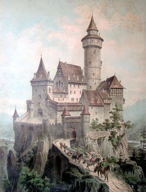 Castle Pictures, Castle Art, Graphics Fairy, Fantasy Castle, Fantasy City, Fantasy Places, Clip Art Vintage, Beautiful Castles, Wow Art