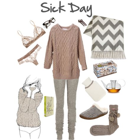 "Sick Day" Sick Day Outfit, Cute Pajama Outfits, Sick Day, Pajama Outfits, Lounge Outfit, Outfits Polyvore, Day Outfits, Cute Lazy Outfits, Lazy Outfits