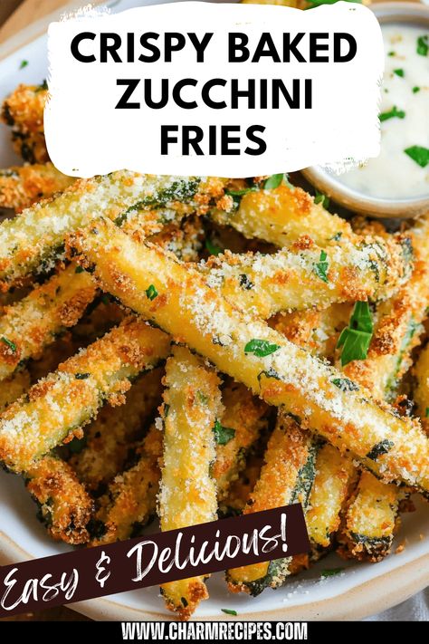 Satisfy your snack cravings with these delicious baked Parmesan zucchini fries! Coated with breadcrumbs and rich Parmesan cheese, these crispy zucchini sticks are the perfect guilt-free alternative to traditional fries. Ideal for anyone looking for a healthy snack or side dish, you can easily whip these up for an afternoon treat or a game day appetizer. They are simple to make and will impress your family and friends. Enjoy a tasty, savory crunch while staying on track with your healthy eating goals. Easy Yummy Vegetable Sides, Fried Zucchini Panko, Air Fryer Recipes Snacks Healthy, Oven Fried Zucchini Sticks, Air Fryer Dinner Sides, Breaded Zucchini Sticks, Healthy Recipes For Kids Dinner, Quick Healthy Air Fryer Recipes, Easy Healthy Dinner Sides