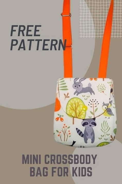 Patterns For Cross Body Bags, Sling Bag Pattern Free Easy, How To Make A Small Crossbody Purse, Childs Purse Sewing Pattern Free, Sewing Patterns For Children, Cross Over Bag Free Pattern, Mini Purse Sewing Pattern, Girls Purse Pattern Free, How To Sew A Small Bag