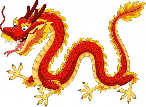 Dragón chino rojo de dibujos animados vo... | Premium Vector #Freepik #vector #caracter Red Chinese Dragon, Dragon Flying, Dragon Rouge, Dragon Chino, Chinese Crafts, Dragon Tail, New Year Illustration, Cartoon Dragon, Chinese Cartoon