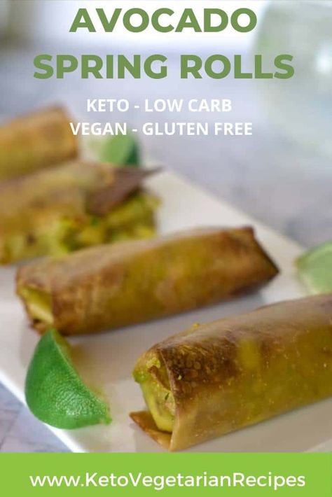 Keto Potstickers, Egg Rolls Recipes, Spring Recipes Vegetarian, Dessert Spring, Avocado Keto, Keto Vegetarian Recipes, Avocado Snack, Eat Better Feel Better, Coconut Wraps