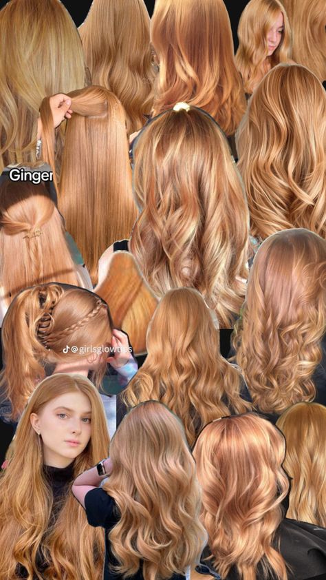 Ruivinho Ginger Hair On Blonde, Soft Red Hair Strawberry Blonde, Hair Colour Strawberry Blonde, Red Glaze On Blonde Hair, Light Golden Red Hair Color, Strawberry Blonde Hair Color Palette, Gold Auburn Hair, Strawberry Blonde Hair Ponytail, Subtle Red Hair Strawberry Blonde