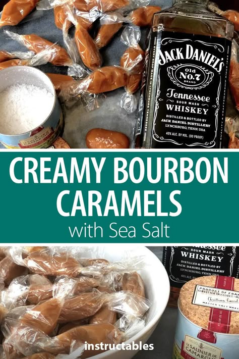 Bourbon Caramel Candy, Bourbon Toffee Recipe, Candy With Alcohol, Bourbon Candy Recipes, Liquor Infused Candy, Boozy Candy Recipes, Home Made Candy For Christmas, Alcohol Candy Recipes, Boozy Desserts Christmas