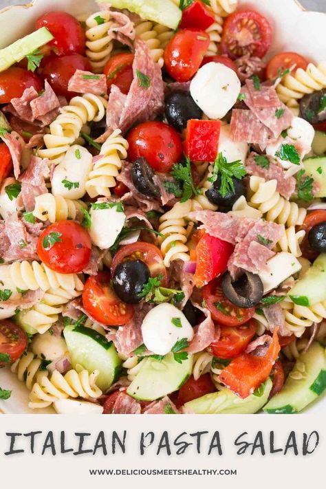 Salad Recipes With Italian Dressing, Recipes With Italian Dressing, Cucumber Pasta, Cucumber Pasta Salad, Coleslaw Recipes, Homemade Italian Dressing, Italian Pasta Salad, Best Salads, Yummy Salads