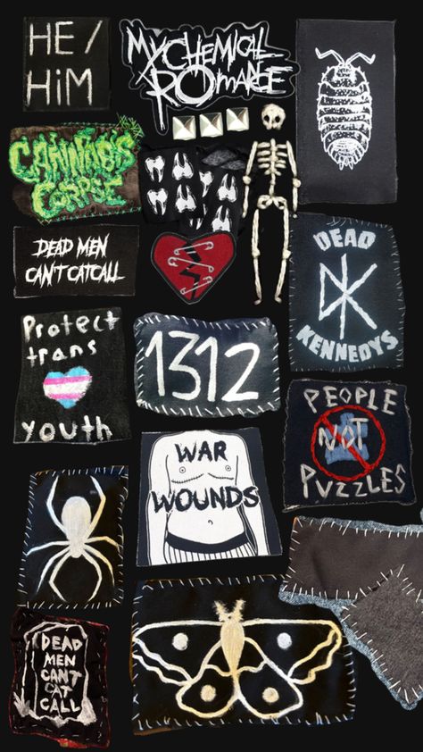 Patch Ideas Diy, Punk Patches Diy, Punk Fashion Diy, Punk Style Outfits, Patch Pants, Crust Punk, Punk Patches, Punk Pins, Backpack Patches