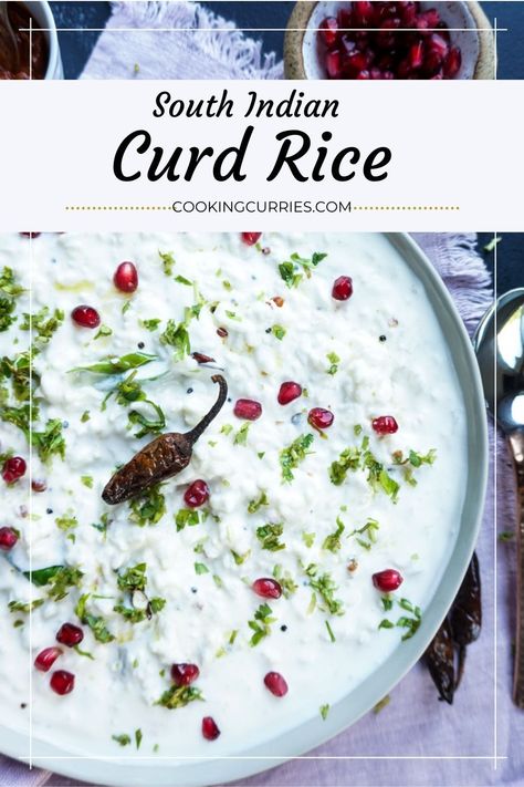 Curd Rice Recipe, Indian Food Menu, Yogurt Rice, Best Indian Recipes, Curd Rice, Cooking Curry, Indian Rice Recipes, Leftover Rice, Cooking White Rice