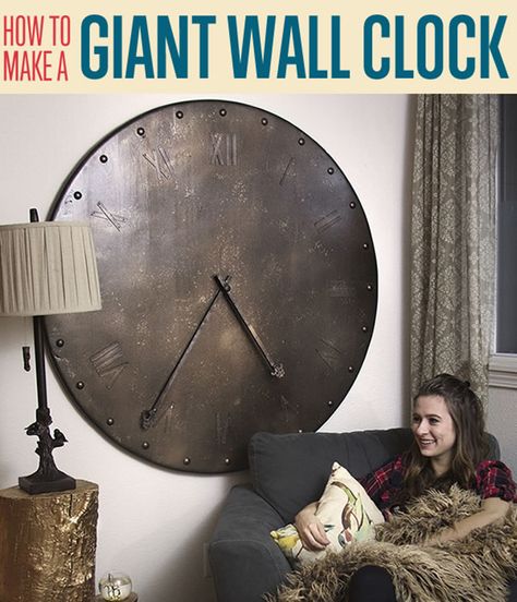 How To Make a Giant Wall Clock | Decorative Wall Clock Giant Wall Clock, Giant Clock, Clock Diy, Decorative Wall Clock, Diy Wall Clock, Diy Wand, Diy Clock Wall, How To Make Wall Clock, Homemade Diy