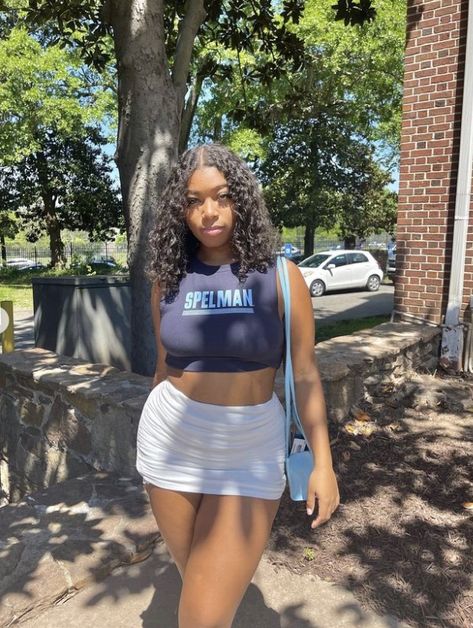 Spelman Founders Day, Spelman College Founders Day, Spelman Outfit, Spelman Founders Day Outfit, Spelman College Outfits, Spelhouse Homecoming, Homecoming Tailgate Outfit, Hbcu Fits, Hangout Fits