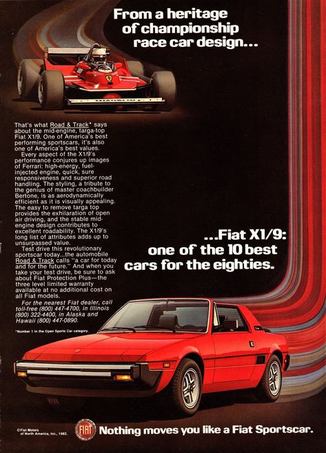 How the Fiat X1/9 got (and kept) its name - Hagerty Media Fiat X19, Retro Magazine, Fiat 124 Spider, Ad Car, Vintage Sports Cars, Vintage Car Ads, Racing Car Design, Code Name, Fiat Abarth