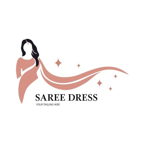 Fashion Designer Logo Design, Fashion Brand Logo Design Ideas Creative, Saree Shop Logo, Saree Logo Design Ideas, Saree Logo Design, Dress Shop Logo, Bridal Logo Design, Fashion Design Logo Clothing, Dress Logo Design