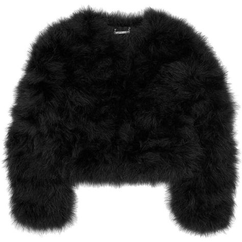 Diane von Furstenberg Jesse marabou feather jacket ($293) found on Polyvore Cropped Fur Jacket, Black Fur Jacket, Black Cropped Jacket, Black Fur Coat, Feather Jacket, 2000s Fashion Outfits, Cropped Jacket, Kpop Outfits, Stage Outfits