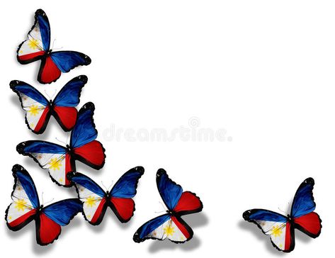 Philippine flag butterflies, isolated on white. Background #Sponsored , #Sponsored, #paid, #flag, #Background, #white, #Philippine Wikang Pambansa Poster, Filipino Subject Background Design, Philippine Mythology Art, Buwan Ng Wika Drawing, Araling Panlipunan Design, Filipino Script, Wikang Pambansa, Portfolio Cover Page, Baby Boy Balloons