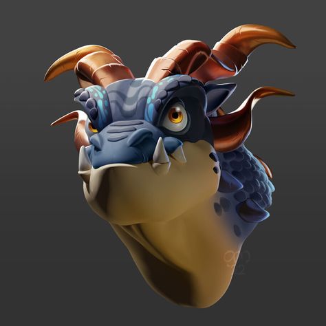 ArtStation - Sculpt: Dragon Head Dragon Stylized, Stylized Dragon, Monster Head, Head Statue, Dragon Head, Zbrush, Lion Sculpture, Photoshop, Statue