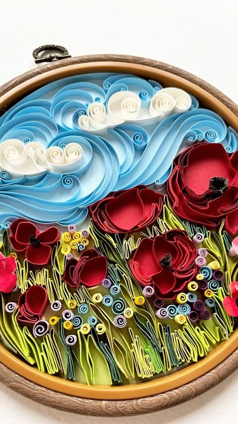 Blue Sky And Sea, Quilling Images, Paper Quilting, Diy Quilling Crafts, Quilling Flower Designs, Quilling Supplies, Quilling Pattern, Arte Quilling, Paper Quilling For Beginners