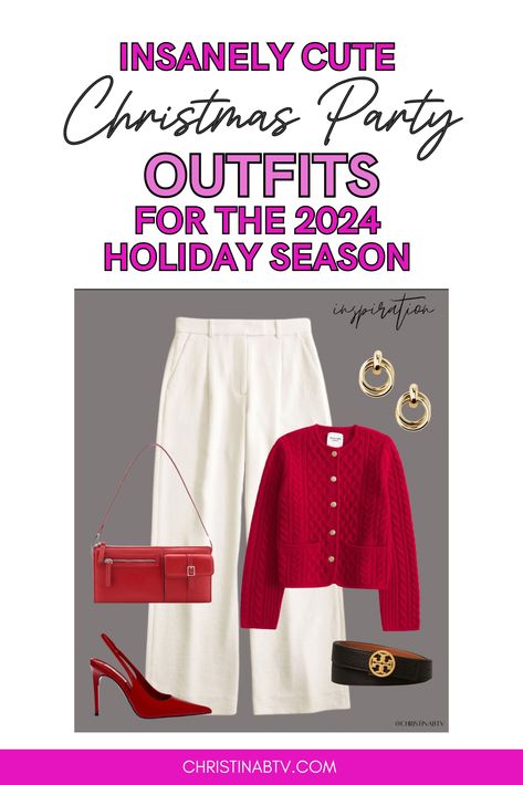 Looking for the best Christmas Outfit to wear this season? Discover trendy and chic looks that blend Women's Fashion with festive style. Whether you need a Holiday Party Outfit or a cozy but stylish ensemble for family gatherings, these outfit ideas will help you stay fashionable all season long. White Pants Christmas Outfit, Christmas Outfit Ideas For Women Winter, Christmas Day Outfit Ideas, Christmas Day Outfit Women, Cute Christmas Party Outfits, Chic Christmas Outfit, Holiday Party Outfit Casual, Women's Winter Outfit, Christmas Outfit Inspiration