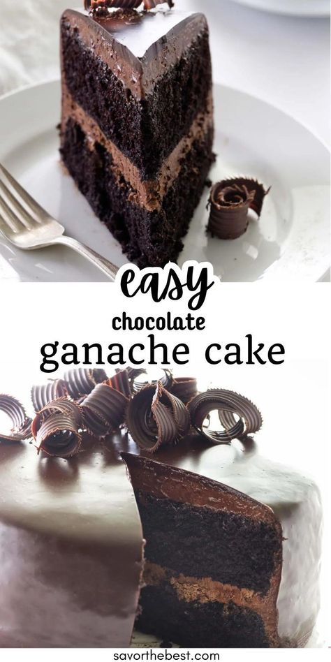 Looking for the best chocolate ganache cake recipe? Look no further! This cake is so easy, even your kitchen-challenged friend can nail it. Perfect for birthdays or any day you need a chocolate fix. Indulge in layers of rich, velvety ganache that scream 'happy birthday' without all the fuss. Chocolate Hedgehog Cake, Best Moist Cake Recipe Ever, Chocolate Cake Ganache Frosting, Moist Chocolate Ganache Cake, Chocolate Birthday Cake Easy, Chocolate Layer Cake With Ganache Icing, Wegmans Chocolate Cake Recipe, Chocolate Ganache Recipe For Cake Filling, Chocolate Mousse Ganache Cake