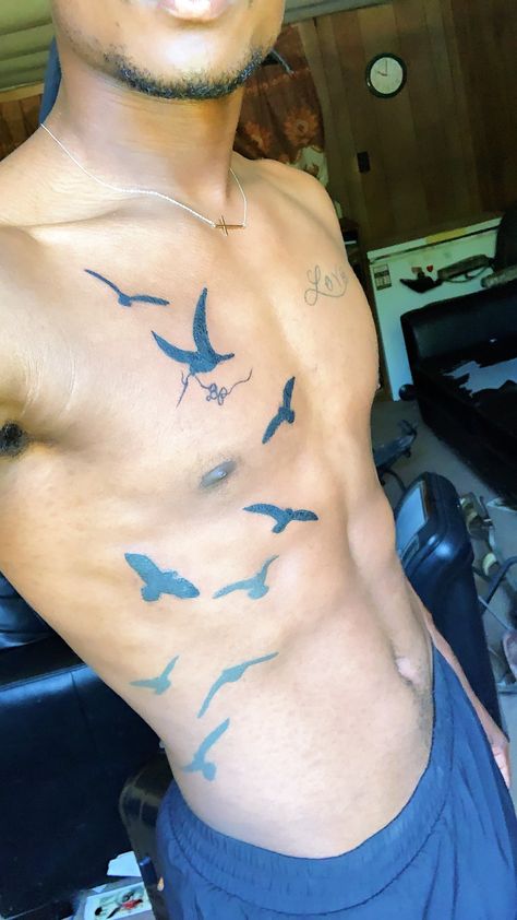 Flying birds tattoo Flying Bird Tattoo Men, Flying Birds Tattoo, Arm Tattos, Bird Tattoo Men, Flying Bird Tattoo, Flying Tattoo, Flying Birds, Side Tattoos, Batman Beyond