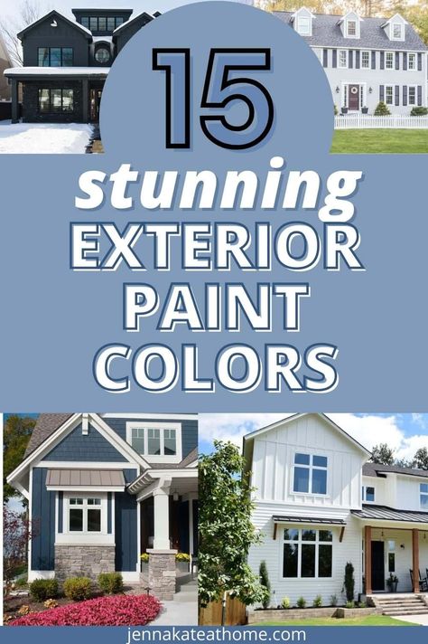 Are you looking for the perfect exterior paint color for your house in 2021? Whether you're painting siding, stucco or red brick, you're going to love these stunning exterior paint colors from Sherwin Williams and Benjamin Moore Paint Outside Of House Exterior Colors, Paint For Outside Of House Ideas, Most Popular Exterior Paint Colors 2022, Colors For Outside Of House Paint, Paint Ideas For Outside Of House, 2022 Exterior House Color Trends, Outdoor House Paint Colors 2023, Painting Outside House, Popular House Colors Exterior 2023