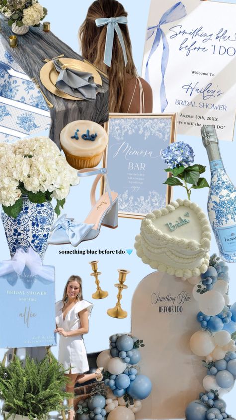 something blue before I do theme 🩵 #beauty #bridal #bridalshower #wedding #weddingseason #bridalshowertheme #bride #bridesmaids #brideinspo #party #somethingblue #lulus #hosting #weddingaesthetic Baby Blue Wedding Theme, Blue Bridal Shower Decorations, Blue Bridal Shower Themes, Baby Blue Weddings, Blue Wedding Decorations, Bridal Shower Inspo, Bridal Theme, Something Blue Bridal, Awesome Bachelorette Party