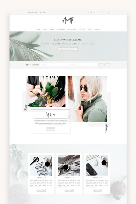 Modern Website Design Layout, Digital Consulting, Blog Layout Design, Feminine Website Design, Feminine Web Design, Layout Portfolio, Website Layout Inspiration, Feminine Website, Website Design Inspiration Layout