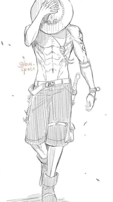 One Piece Drawing Sketches Luffy, Ace One Piece Drawing Sketch, Ace Sketch One Piece, One Piece Manga Drawing, One Piece Reference Drawing, Ace Drawings One Piece, Portgas D Ace Drawing, Anime Sketch One Piece, Ace One Piece Drawing