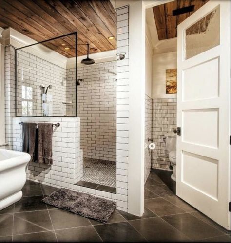 Beautiful Master Bathrooms, Goals Board, Bathroom Model, Tile Remodel, Bad Inspiration, Farmhouse Master, Vinyl Decor, Bathroom Remodel Designs, Model Ideas