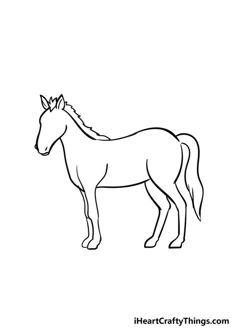 Easy Easy Drawings, Horse Drawing Easy, Cow Drawing Easy, Easy Horse Drawing, Draw Horse, Draw A Horse, Giraffe Drawing, Cow Drawing, Fashion Quiz