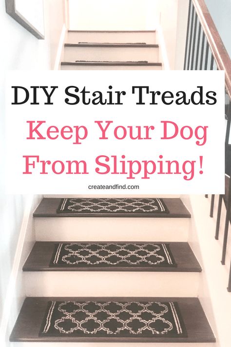 DIY Stair Treads - An Easy Way To Get Anti Slip Stairs! Stair Treads Diy, Diy Stair Treads, Anti Slip Stairs, Stair Tread Ideas, Stair Hacks, Stairs Diy Renovation, Stairs Remodeling, Staircase Carpet Runner, Stair Pads