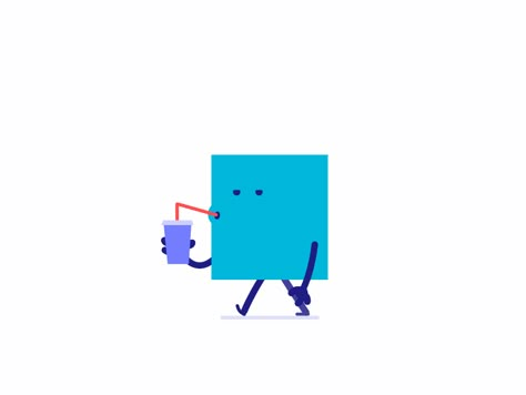 Cube Character Design, Square Character Design, Square Animation, Blob Character, Cube Character, Square Cartoon, Animation Desk, Text Motion, Square Character