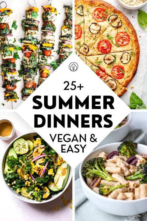 Vegan Summer Dinner, Summer Vegetarian Recipes, Summer Dinner Recipes, Vegan Summer Recipes, Easy Vegan Dinner, Summer Recipes Dinner, Healthy Summer Recipes, Summer Dishes, Pasta Salads