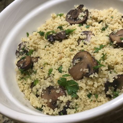 Recipe—Mushroom Garlic Couscous Couscous Stuffed Mushrooms, Garlic Couscous, Mushroom Couscous, Steaks On The Grill, Mushroom Garlic, Recipe Mushroom, Pork Mushroom, Brown Rice Recipes, Couscous Recipes