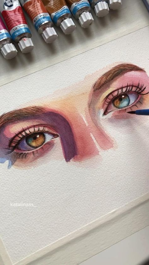 Watercolor Art Face, Watercolor Portrait Painting, Watercolor Sketching And Journaling, Painting Art Lesson, Watercolor Paintings Tutorials, Watercolor Art Lessons, Shimmer And Shine, Book Art Diy, Painting Artist