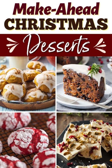 Make Ahead Christmas Desserts, Make Ahead Christmas Cookies, Christmas Appetizer Ideas, Good Desserts To Make, Holiday Party Desserts, Christmas Desserts Party, Pumpkin Crunch Cake, Xmas Inspiration, Xmas Desserts