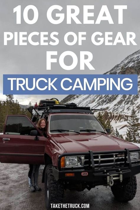 The 10 Best Truck Camping Accessories | Take The Truck Camping Washing Machine, Overland Accessories, Camping Accessories Gadgets, Creative Camping Ideas, Camping First Aid Kit, Teardrop Camping, Camping Power, Nomadic Life, Camping Lifestyle