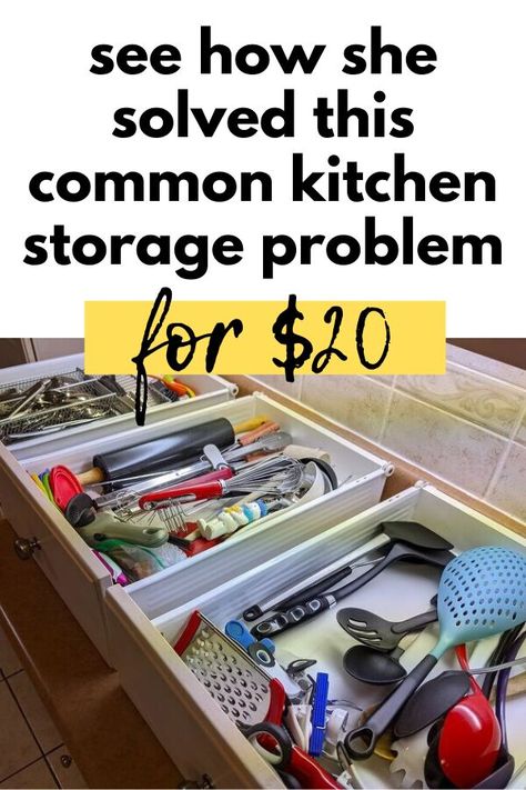 If you're tired of your cluttered kitchen drawers check out how to make an easy utensil drawer divider organizer for cheap. Easy way to organize your kitchen drawer on a budget. Office Diy Ideas, Pretty Home Office, Kitchen Utensil Drawer, Kitchen Drawer Dividers, Home Office Diy, Diy Drawer Dividers, Cluttered Kitchen, Flatware Drawer, Kitchen Drawer Organizer