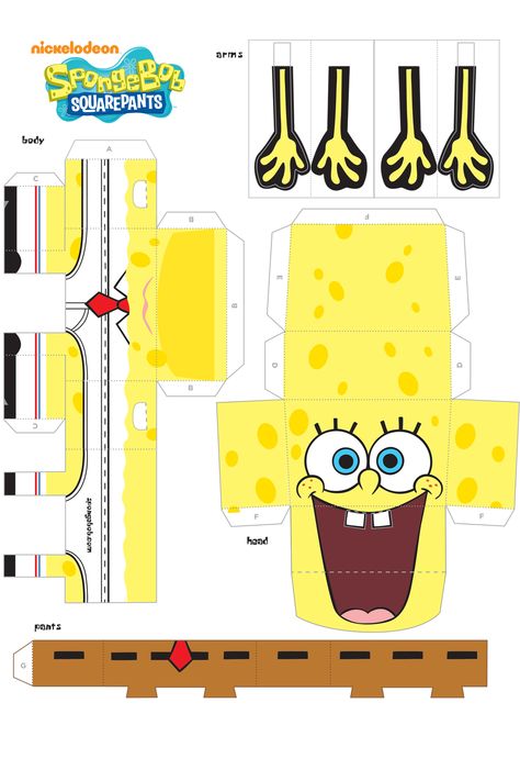 Cutout Crafts Free Printable, Spongebob Valentine Box Ideas, Spongebob Activities, Spongebob Crafts For Kids, Cut Out Crafts For Kids, Spongebob Decorations Diy, Spongebob Decorations, Spongebob Popsicle, Spongebob Diy