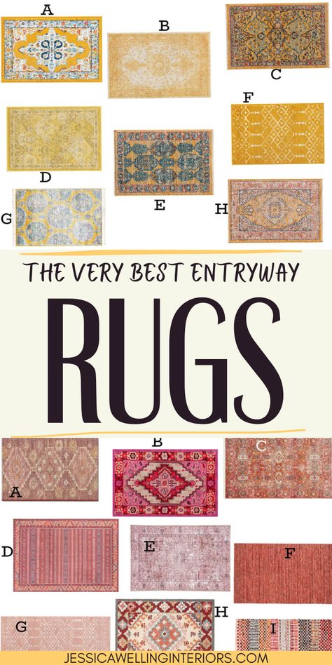 Finding that just-right entryway rug is no easy task… so I’m here to answer your questions and help you find one that’s both functional and pretty! Entrance Rugs Entryway Foyers, Entryway Carpet Ideas, Mudroom Storage Ideas, Green Entryway, Shoe Storage Bench Entryway, Rugs Entryway, Entryway Rugs, Mudroom Storage, Entryway Carpet