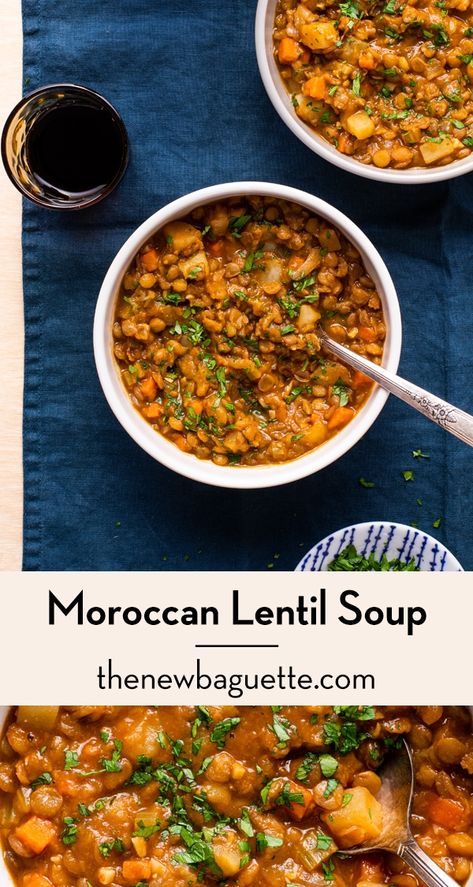 Moroccan Green Lentil Soup Recipe (Inspired by Pret a Manger) Green Lentil Soup Recipe, Soup Recipes Simple, Green Lentil Recipes, Fast Soup, Green Lentil Soup, Moroccan Lentil Soup, Moroccan Lentil, Moroccan Soup, Moroccan Green