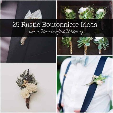 Rustic Boutonniere Ideas - Mountain Modern Life Pretty Place Wedding, Crow Wedding, Flowers At Wedding, Wedding Succulents, Christian Country, Boutonniere Ideas, Corsage Ideas, Wedding Planning Apps, Bohemian Beach Wedding