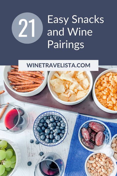 Table of snacks and red wine with pretzels, chips, crackers, fresh fruit, nuts, and dried fruit Snack And Wine Pairing, Wine Snack Pairing, Snacks With Wine Easy, Wine Pairing Snacks, Wine And Dip Pairings, Healthy Wine Night Snacks, Snacks With Wine Appetizers, Wine Tasting Snacks On The Go, Wine Walk Ideas