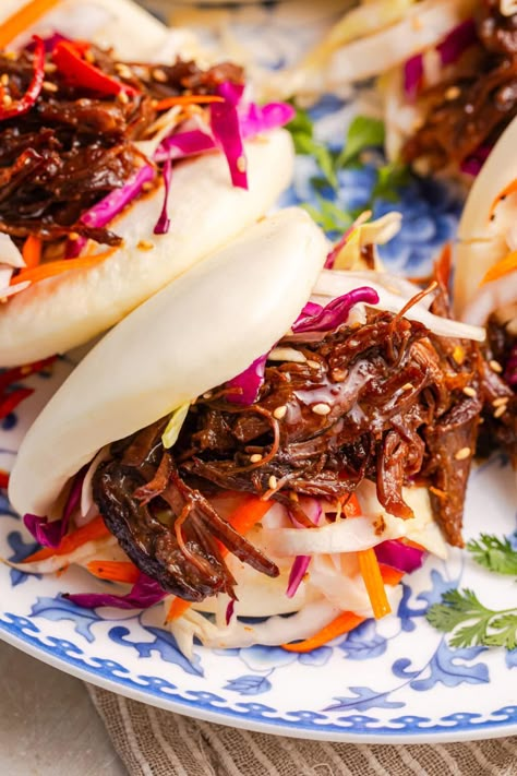 Sweet & Spicy Soy Braised Short Rib Steamed Buns (Bao)