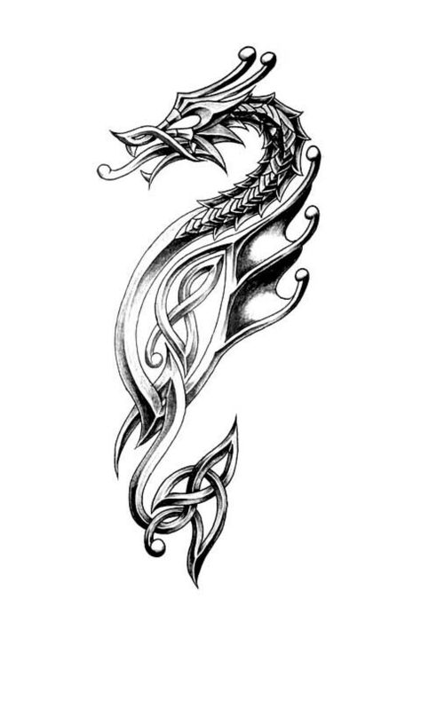 DRAGON Celtic Tattoos For Men, Dragon Tattoo Arm, Celtic Dragon Tattoos, Celtic Tattoo Designs, Vintage Tattoo Art, Dragon Tattoos For Men, Men Tattoos Arm Sleeve, Sick Tattoo, Celtic Tattoo