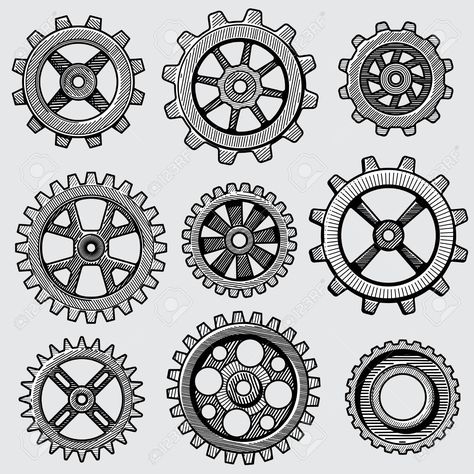 Gear Drawing, Vintage Saat, Steampunk Drawing, Gear Tattoo, Factory Machine, Cog Wheel, Steampunk Tattoo, Steampunk Aesthetic, Clock Gears