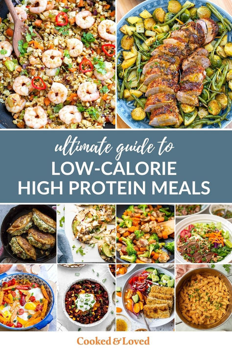 33 Low-Calorie High Protein Meals Macro Friendly Recipes High Protein, Macro Nutrient Meals, 500 Calorie Meals High Protein, Low Calorie High Fiber, Low Carb Macros, High Volume Low Calorie, Low Calorie High Protein Meals, 1400 Calorie Meal Plan, High Fiber High Protein